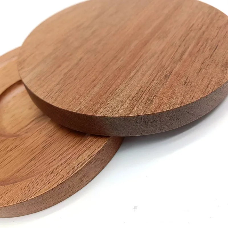 GreWare™ Acacia Wood Rotating Cup Coasters (50pcs) | Modern Eco-Friendly Cup Mats 2