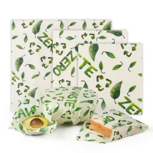 Greware™ 3-Piece Beeswax Preservation Cloth Set – Reusable Breathable Cotton Food Wraps for Kitchen & Bento Storage 1