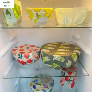 Greware™ Organic Beeswax Food Wraps – Eco-Friendly Reusable Bowl Covers | Natural Plastic Wrap Alternative | Mixed Pattern Set
