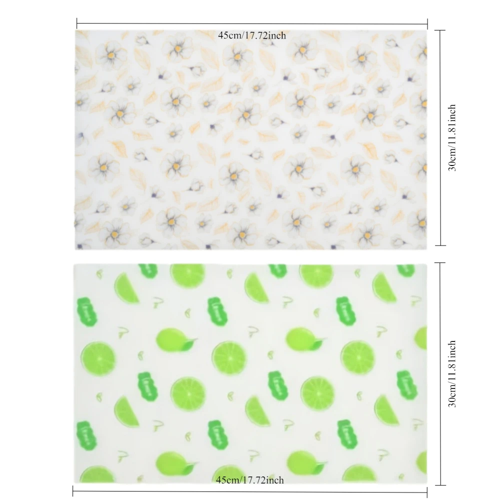 Greware™ 12PCS EVA Refrigerator Pads – Waterproof Non-Slip Fridge Liners | Lemon & Crabapple Pattern Shelf Mats 6