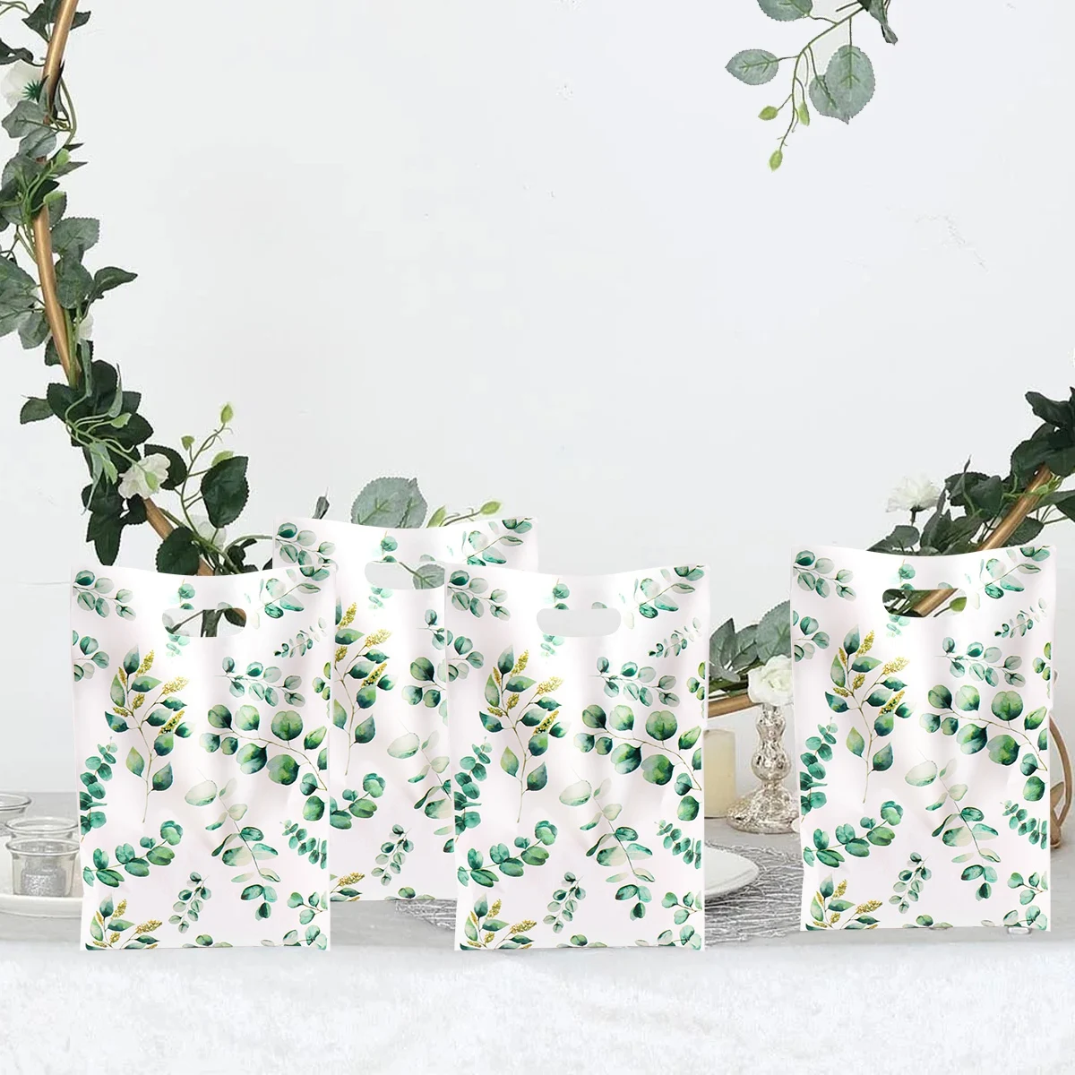 Greware™ Green Eucalyptus Candy & Gift Bags – Plastic Cookie, Nut & Snack Packaging for Weddings & Parties (10/20/50 PCS) 5