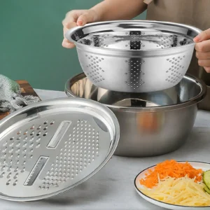 Greware™ 3-in-1 Stainless Steel Mixing Bowl with Grater & Drain Basket 1