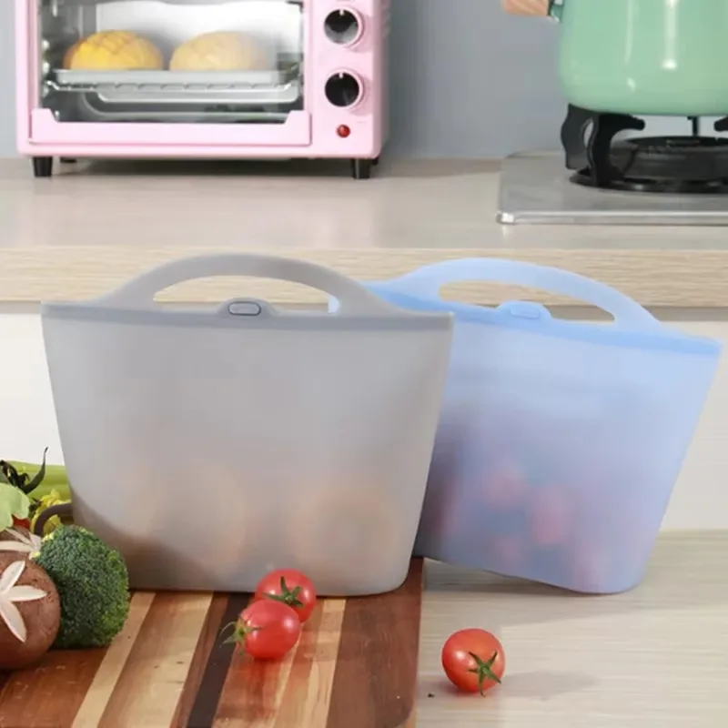 Greware™ Silicone Zipper Bag – Reusable 1000ml/1200ml Food-Grade Storage for Freezer, Fridge & Picnic 4