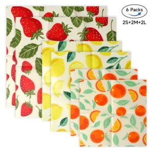 Greware™ 9 Pack Reusable Beeswax Food Wraps – BPA-Free Plastic-Free Sandwich & Fresh Food Storage 1