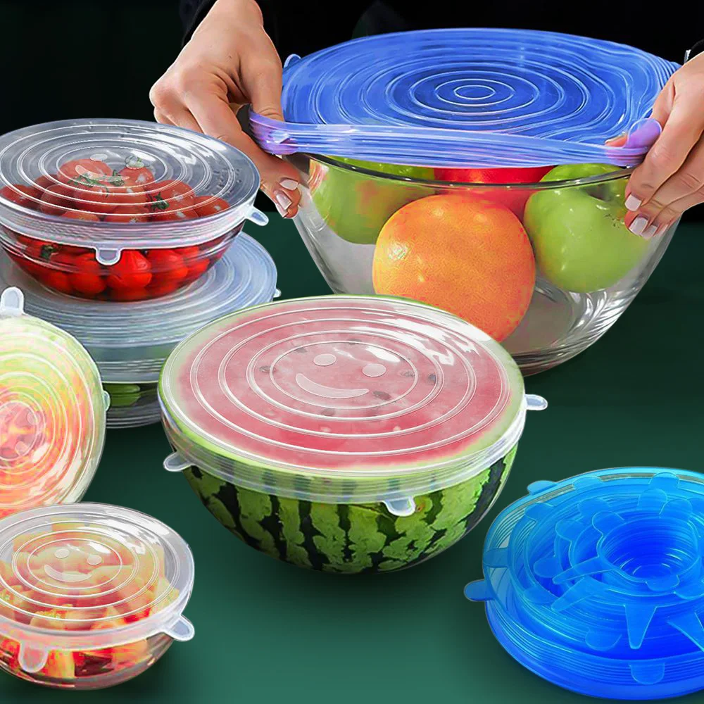 Greware™ 6-Piece Silicone Stretch Lids – Reusable Universal Food Covers for Bowls, Containers & Microwave-Safe Kitchen Storage 1