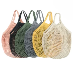 Greware™ Handheld Foldable Cotton Mesh Bag – Reusable Grocery & Fruit Bag for Kitchen, Shopping & Picnic 1
