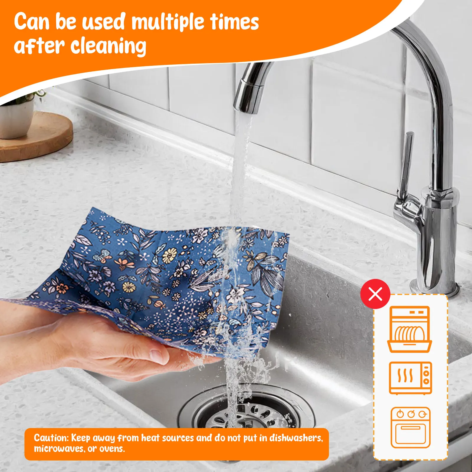 Greware™ 11 Pcs Reusable Beeswax Food Wrap Set – Organic Cotton Eco-Friendly Plastic-Free Food Storage Covers 5