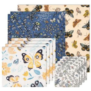 Greware™ 11 Pcs Reusable Beeswax Food Wrap Set – Organic Cotton Eco-Friendly Plastic-Free Food Storage Covers 1