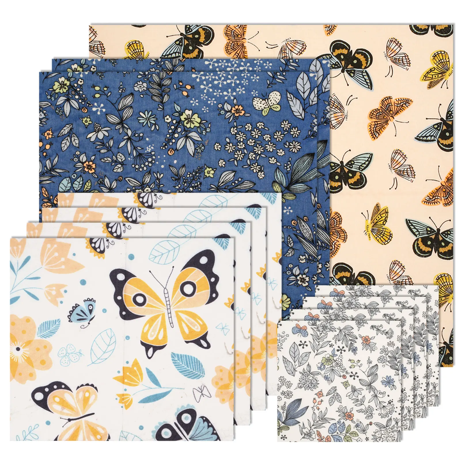 Greware™ 11 Pcs Reusable Beeswax Food Wrap Set – Organic Cotton Eco-Friendly Plastic-Free Food Storage Covers 1