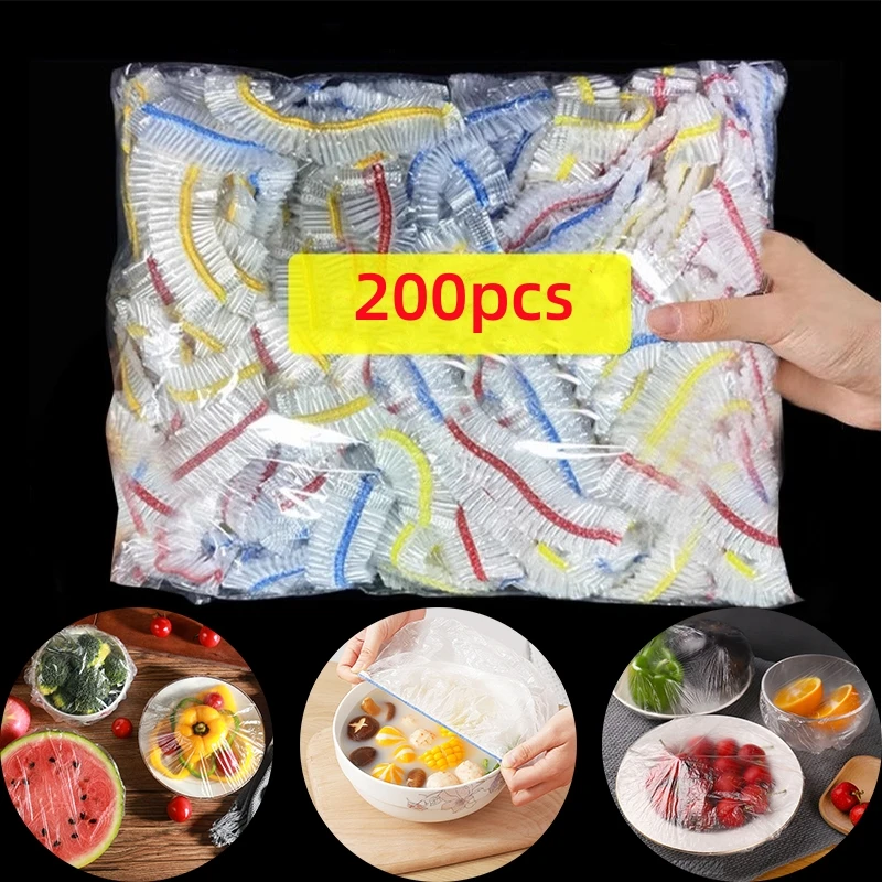 Greware™ Colorful Disposable Saran Wrap – Food-Grade Fresh-Keeping Plastic Bags for Refrigerator & Kitchen (200/100/50/20 pcs) 1