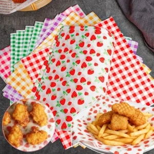 Greware™ 9-Style Sandwich & Baking Paper – 100 Sheets Disposable Grease-Proof Wrappers 18×18cm for Burgers, Fries & Cakes 1