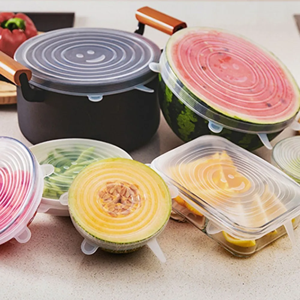 Greware™ 6-Piece Silicone Stretch Lids – Reusable Universal Food Covers for Bowls, Containers & Microwave-Safe Kitchen Storage 5