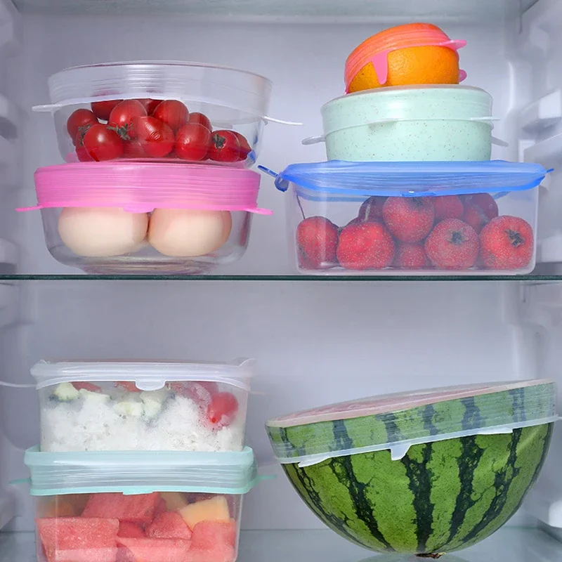 Greware™ 12-Piece Universal Silicone Stretch Lids – Round & Square Food Covers for Bowls, Cans, and Containers 3