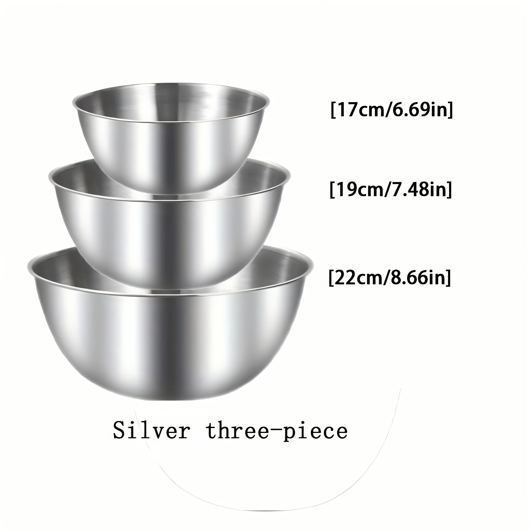 Greware™ 3-Piece Stainless Steel Mixing Bowls – Durable Kitchen Prep & Serving Bowls 6
